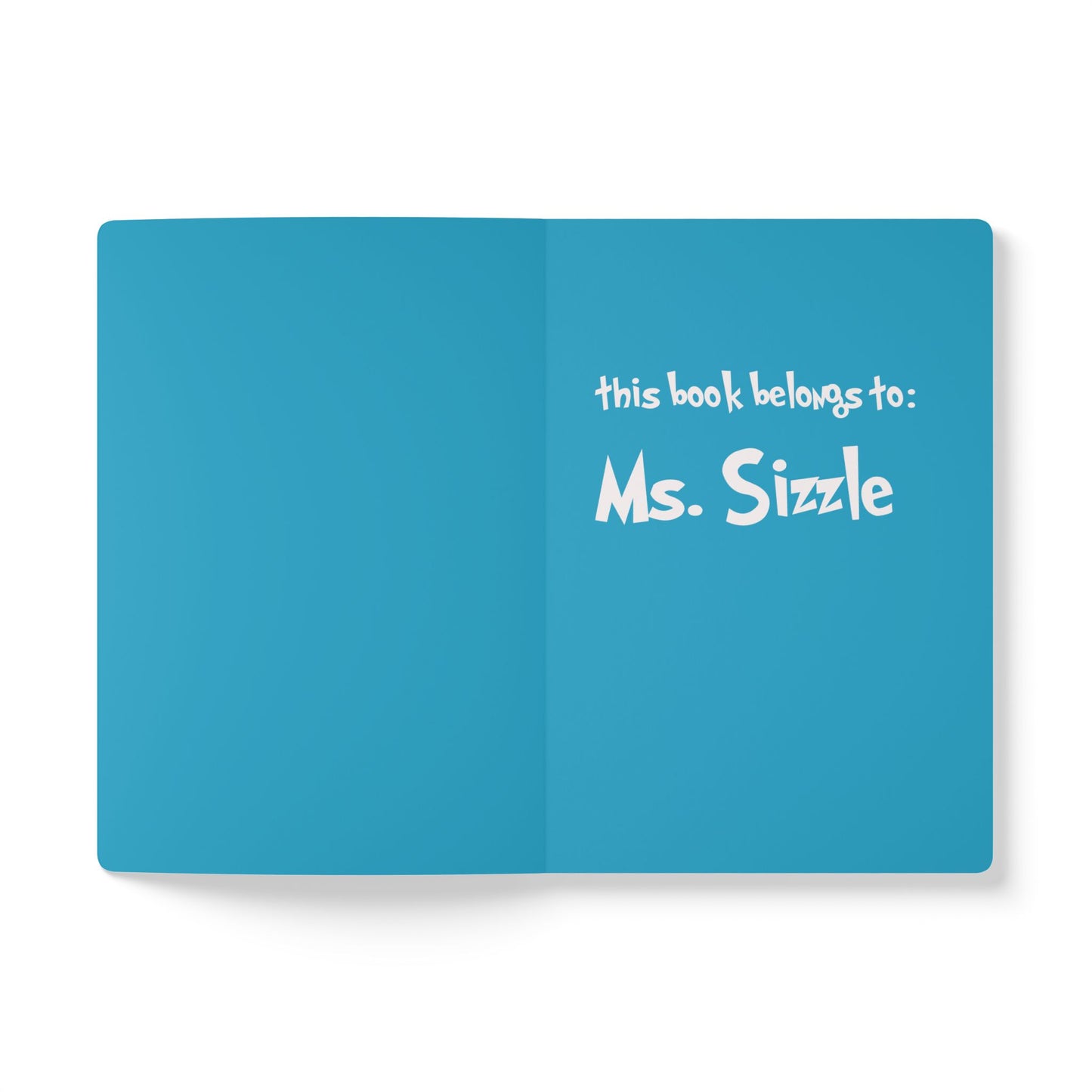 Colorful Abstract Waves Personalized Name Vertical Text Journal