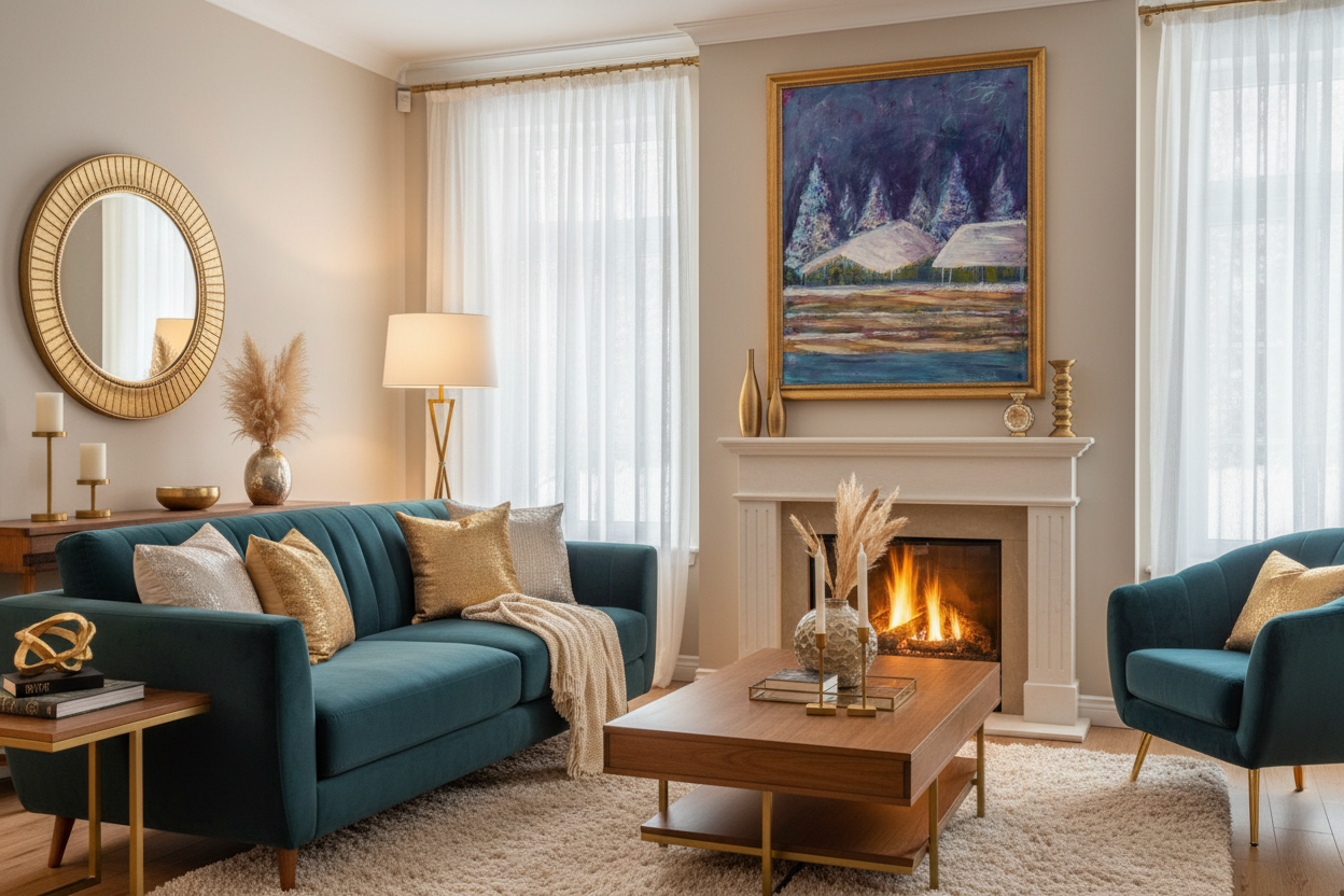 Blue Whimsical Winter Painting (in Progress)