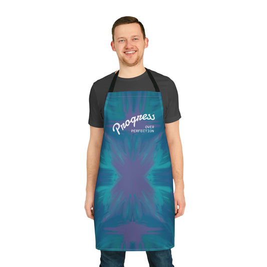 Progress Over Perfection Tie-Dye Styled Motivational Kitchen and Crafting Apron
