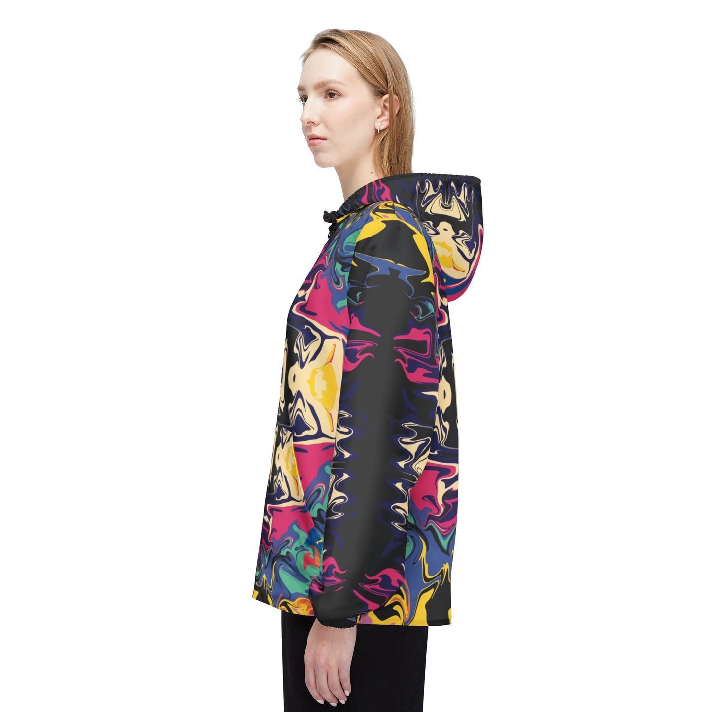 Psychedelic Kaleidoscope Windbreaker Jacket — All-Over Print Bold Abstract Pattern