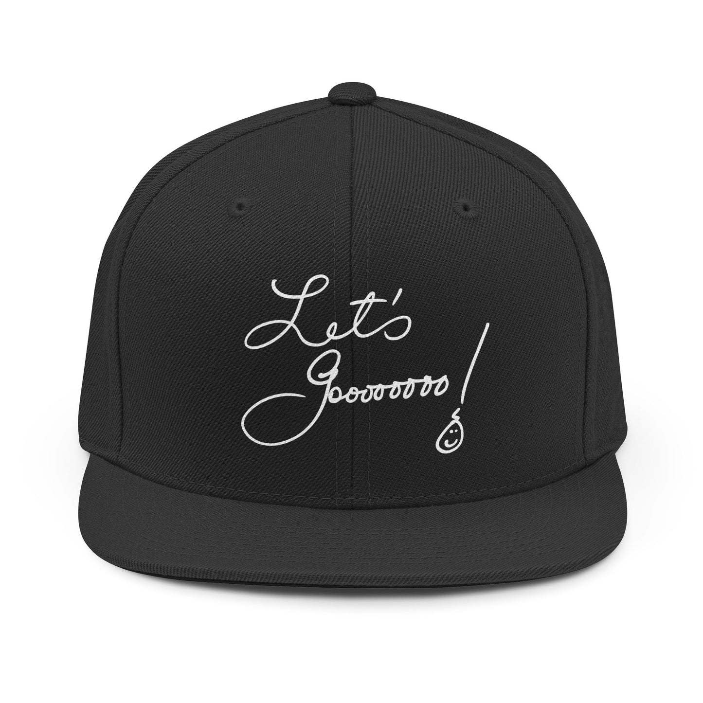 Let's Goooooo! Embroidered Snapback Hat — Casual Script Baseball Cap