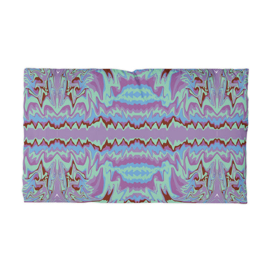High Frequency Mood Marble - Microfiber Pillowcase – Lavender, Teal & Pastel Abstract Pattern
