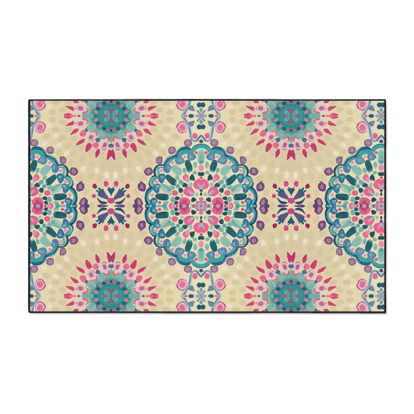 Boho Mandala Heavy-Duty Floor Mat — Indoor Decorative Entry Rug