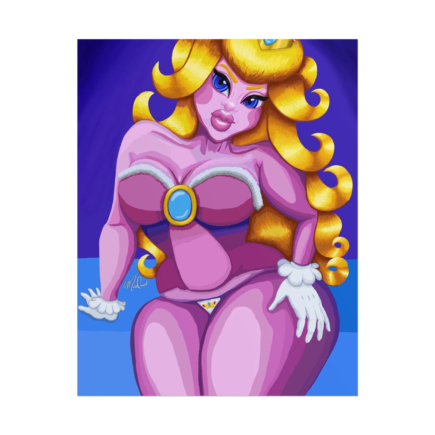Voluptuous Pink Princess Pin-Up Poster — Rolled Art Print