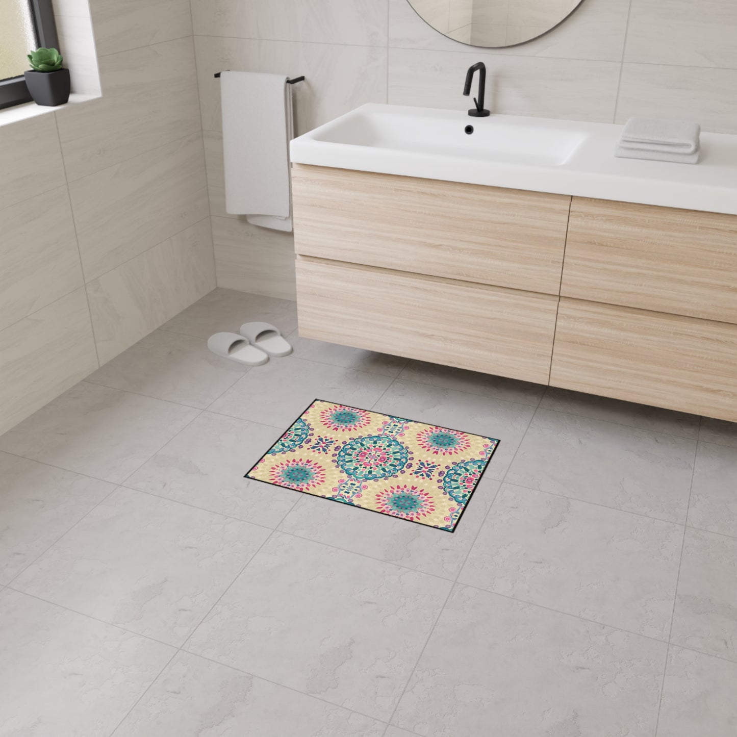Boho Mandala Heavy-Duty Floor Mat — Indoor Decorative Entry Rug