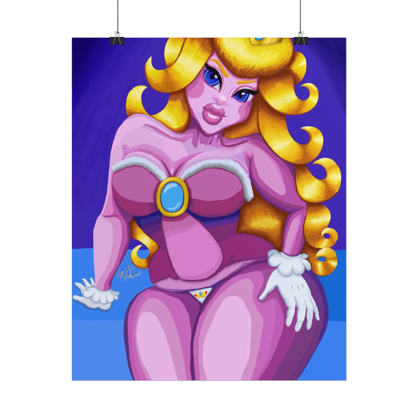 Voluptuous Pink Princess Pin-Up Poster — Rolled Art Print
