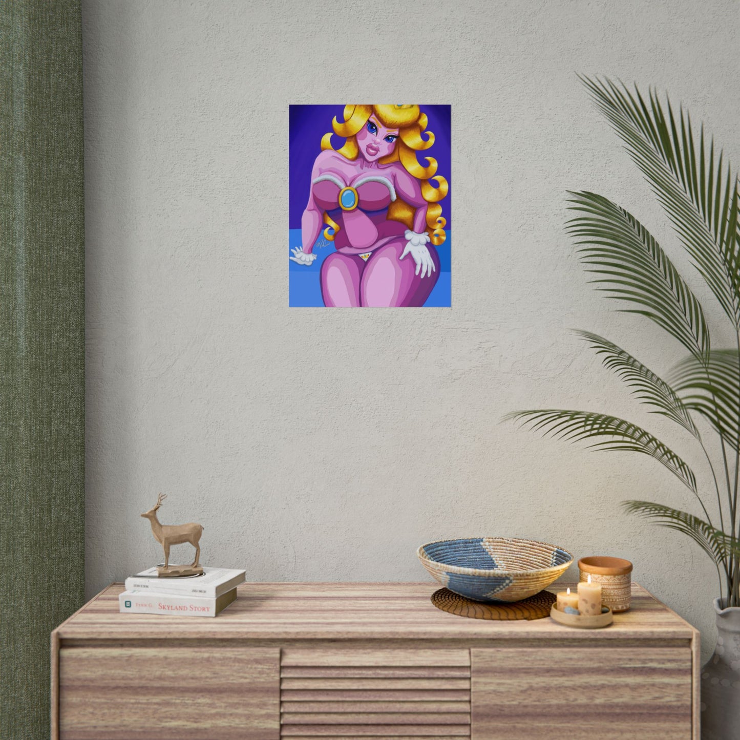 Voluptuous Pink Princess Pin-Up Poster — Rolled Art Print