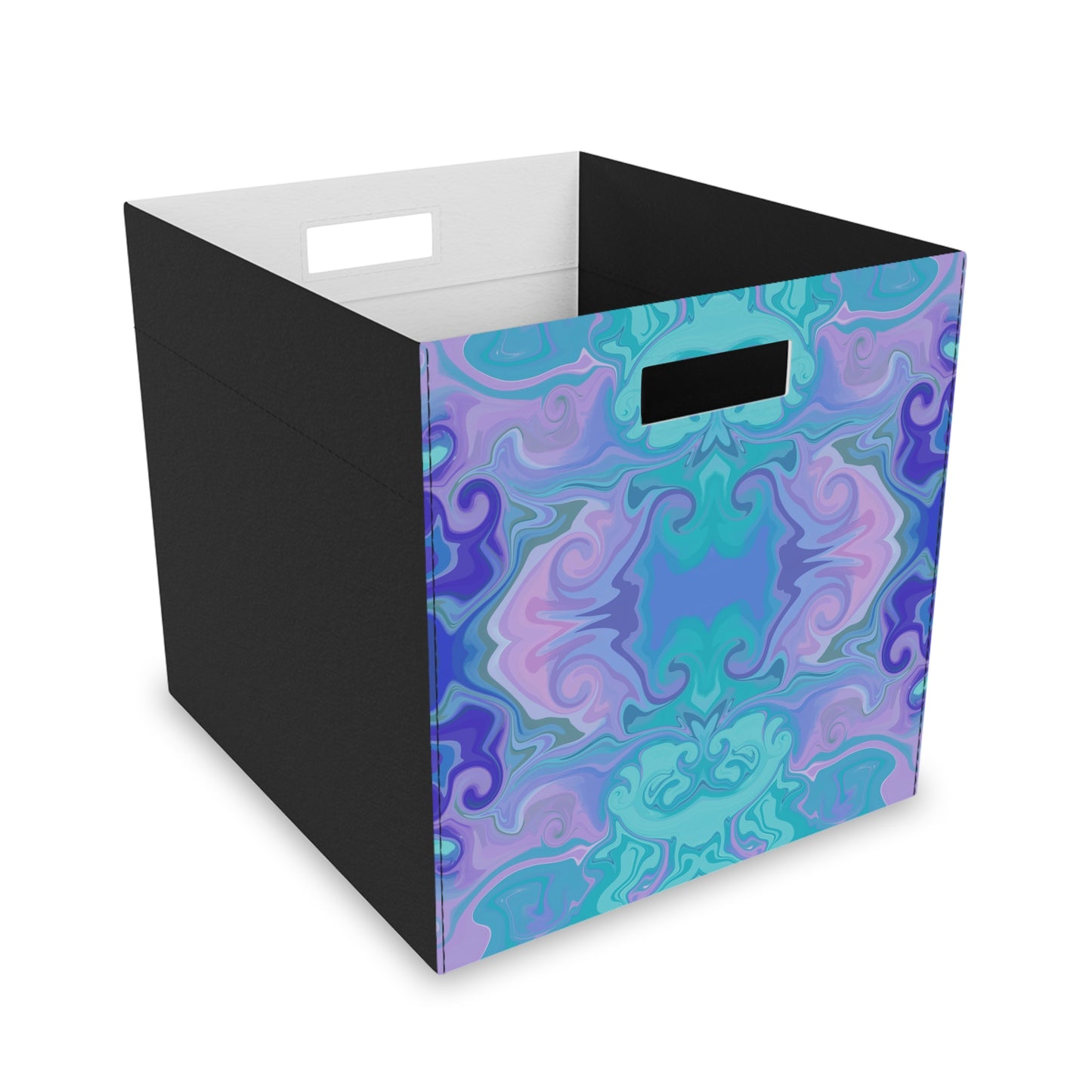 Aqua Kaleidoscope Decorative Organizer - Felt Storage Box