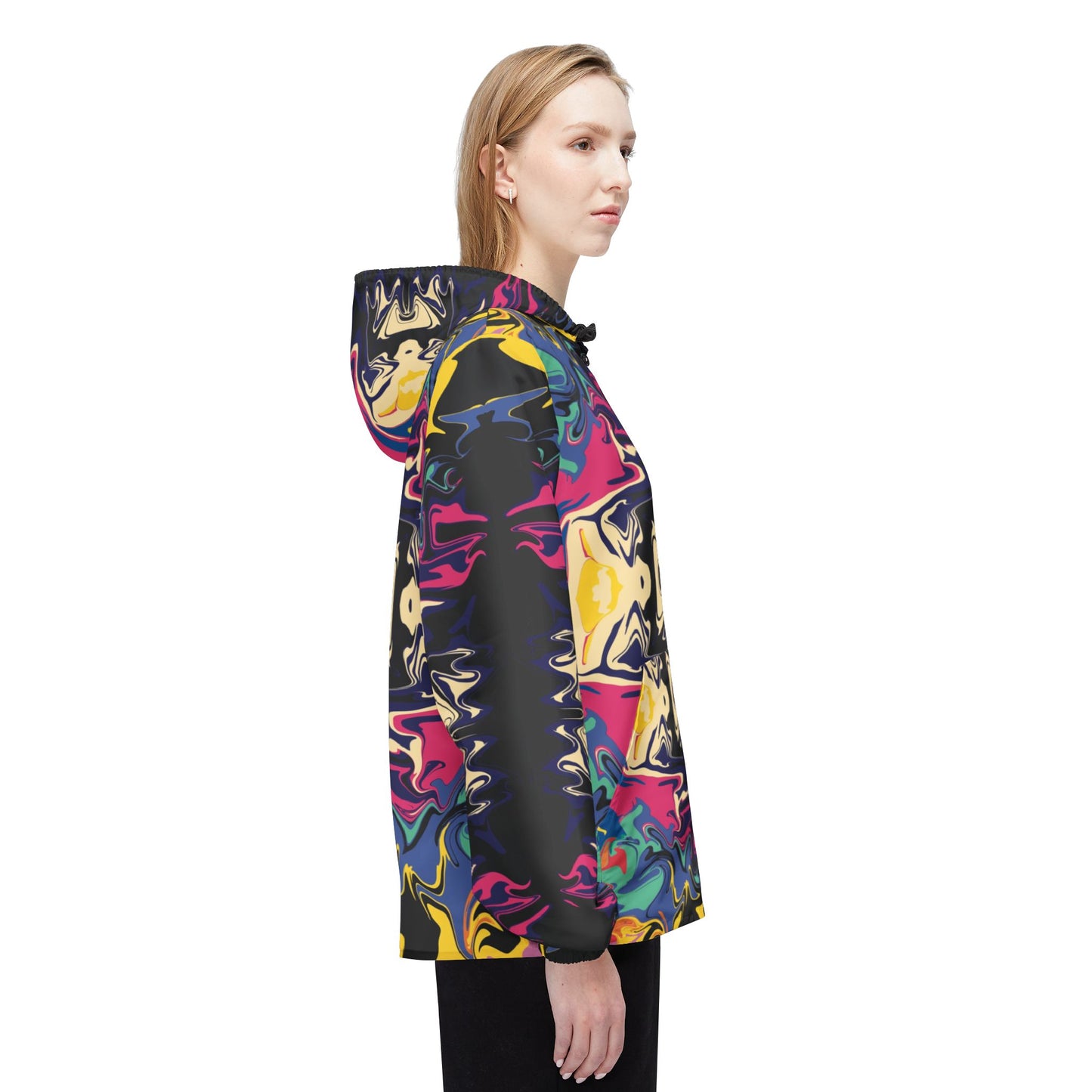 Psychedelic Kaleidoscope Windbreaker Jacket — All-Over Print Bold Abstract Pattern