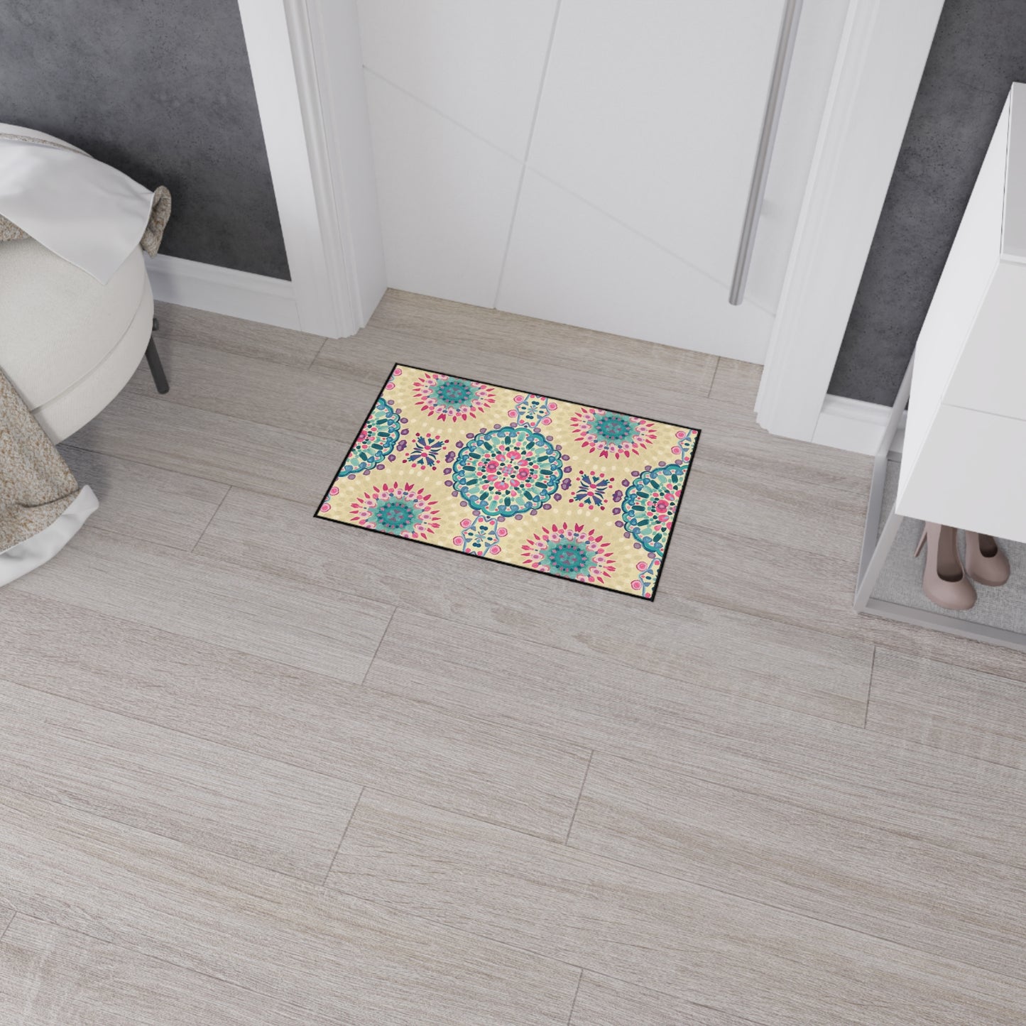 Boho Mandala Heavy-Duty Floor Mat — Indoor Decorative Entry Rug