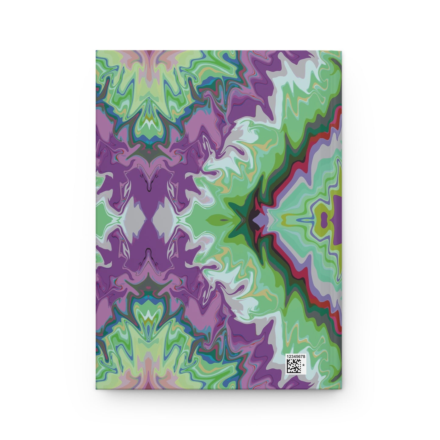 Kaleidoscope Floral Hardcover Journal — Purple & Green Abstract Notebook