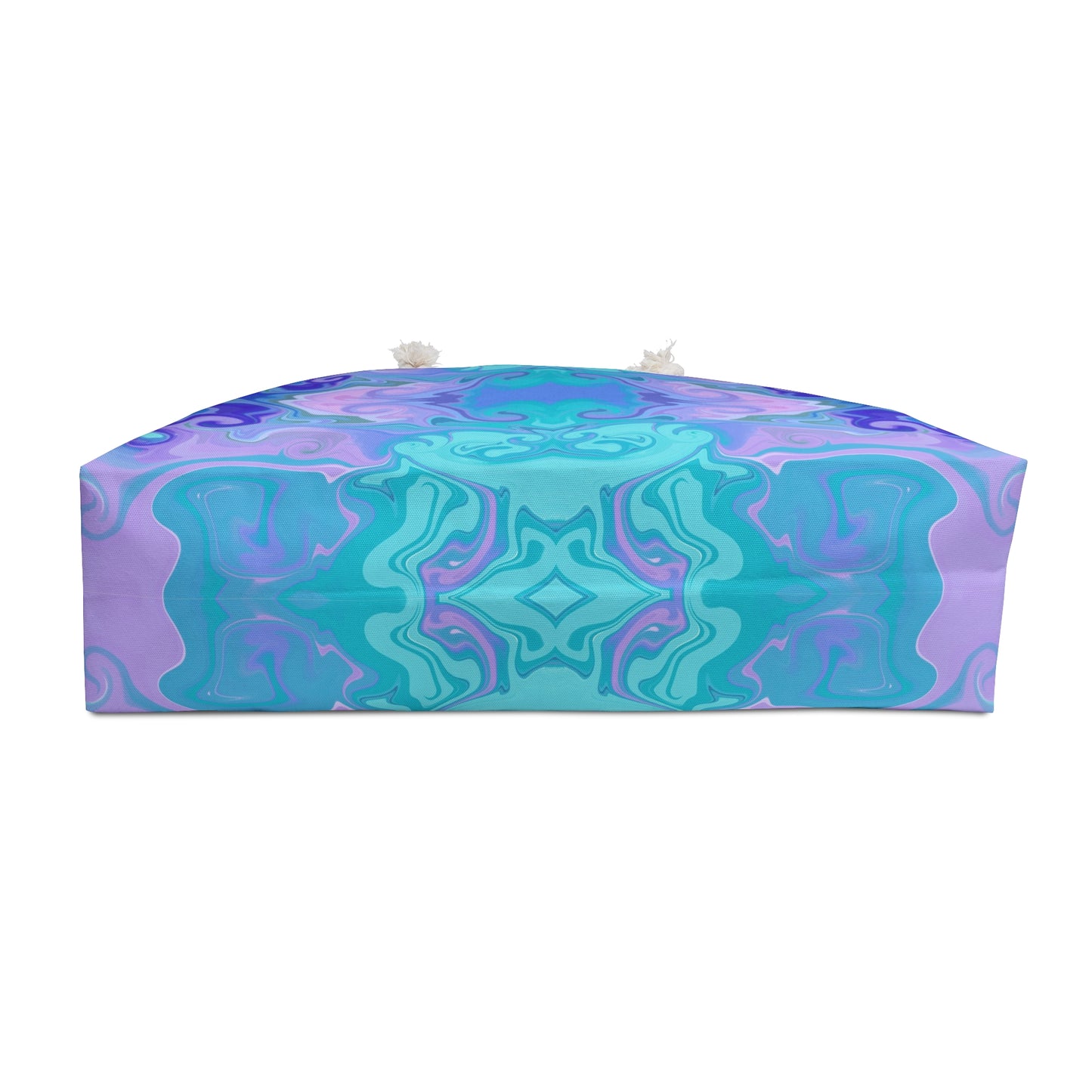 Aqua Kaleidoscope Weekender Bag — Boho Beach Tote for Mothers Day, Travel & Getaways