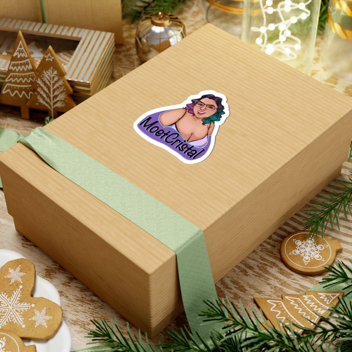 MoetCristal Portrait Kiss-Cut Sticker — Colorful Curvy Girl Laptop Decal