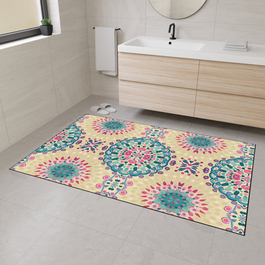 Boho Mandala Heavy-Duty Floor Mat — Indoor Decorative Entry Rug