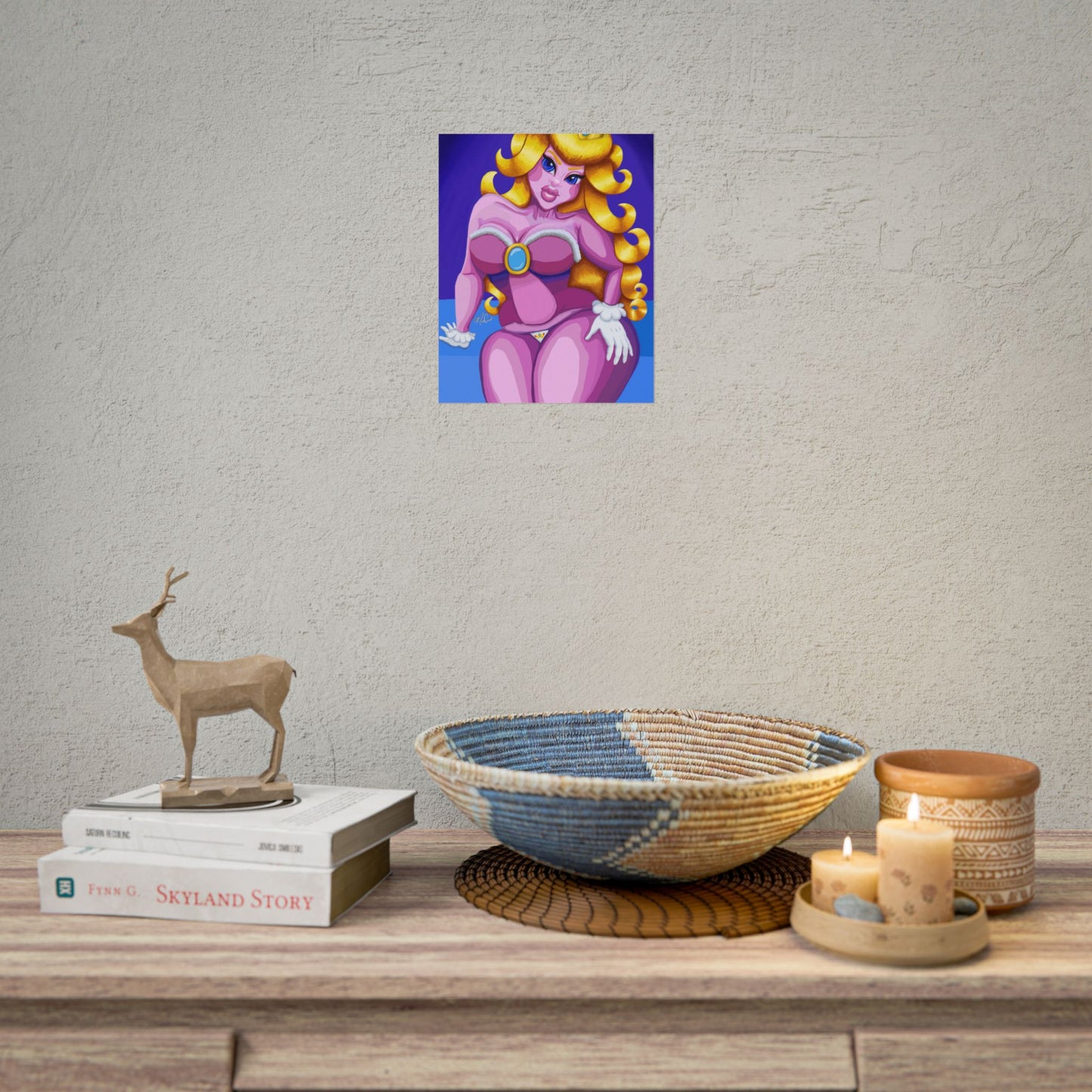 Voluptuous Pink Princess Pin-Up Poster — Rolled Art Print