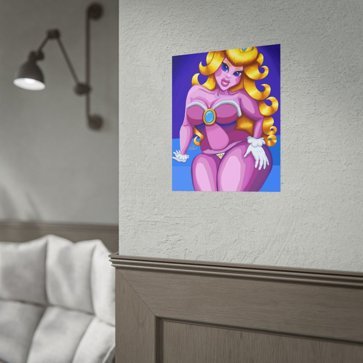 Voluptuous Pink Princess Pin-Up Poster — Rolled Art Print