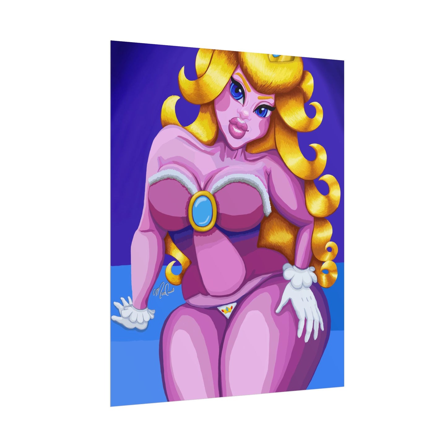 Voluptuous Pink Princess Pin-Up Poster — Rolled Art Print