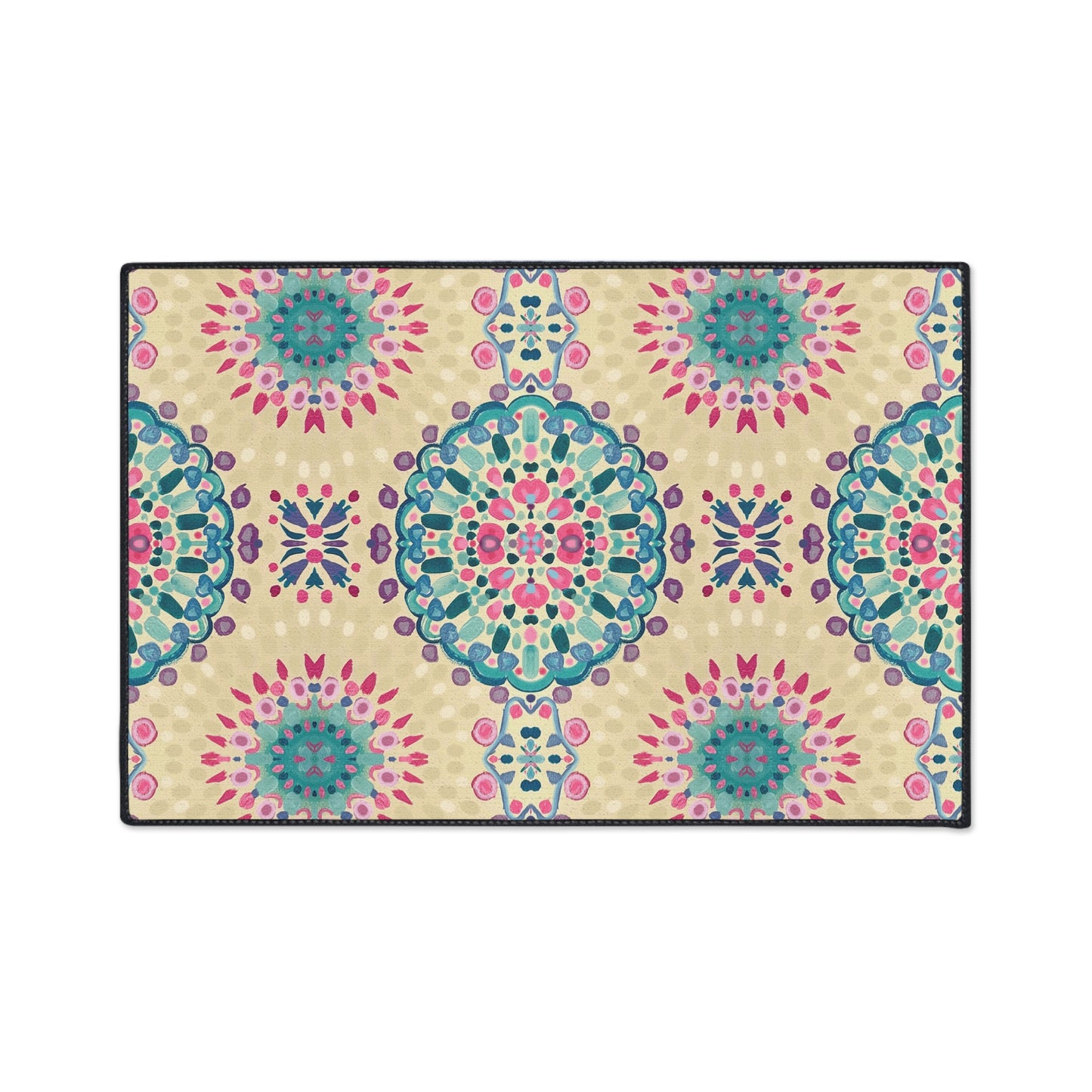 Boho Mandala Heavy-Duty Floor Mat — Indoor Decorative Entry Rug