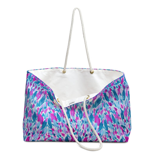 Colorful Abstract Coral Print Weekender Bag – Beach & Travel Tote