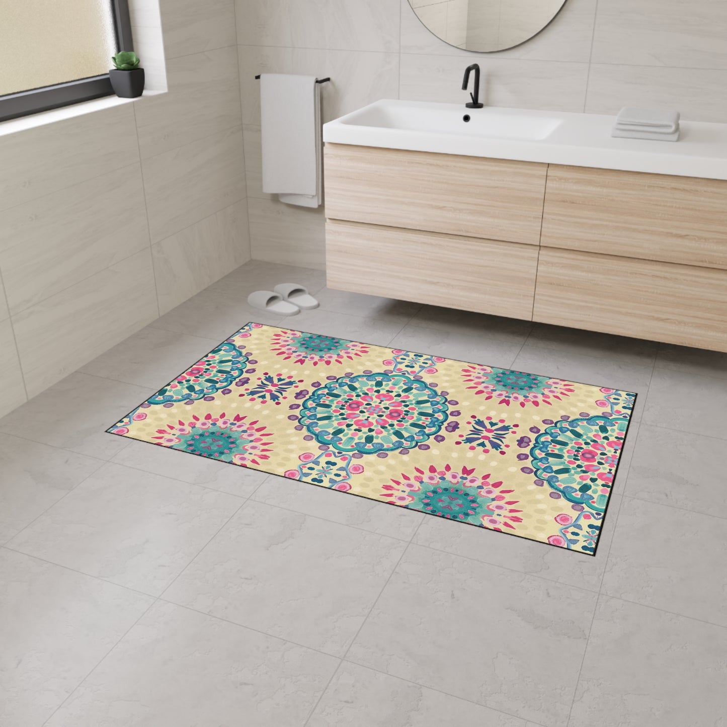 Boho Mandala Heavy-Duty Floor Mat — Indoor Decorative Entry Rug