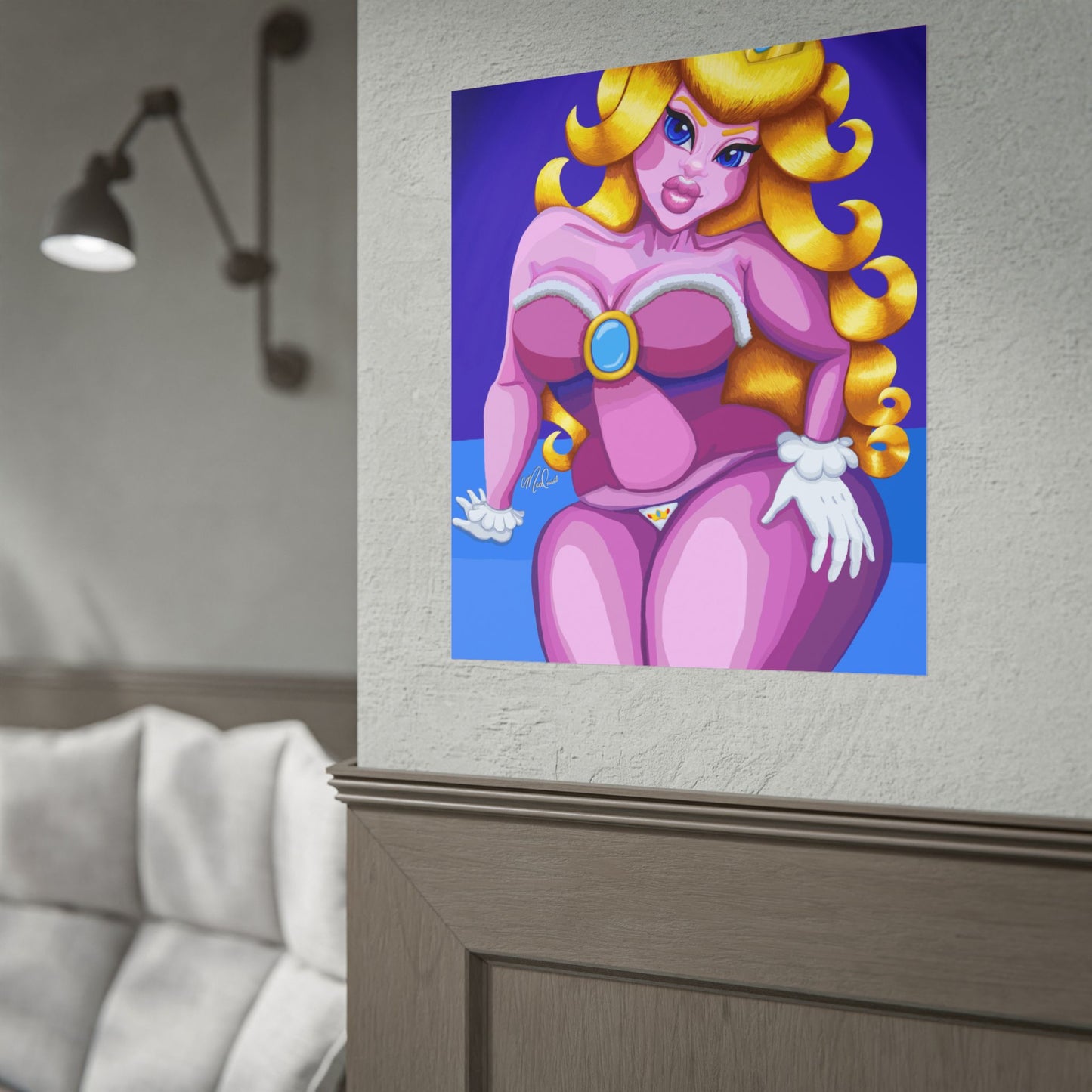 Voluptuous Pink Princess Pin-Up Poster — Rolled Art Print