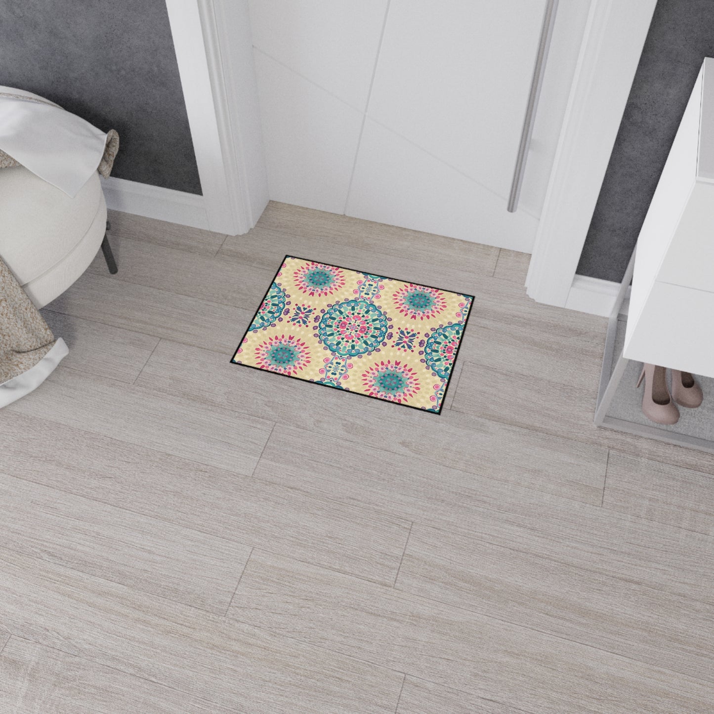Boho Mandala Heavy-Duty Floor Mat — Indoor Decorative Entry Rug