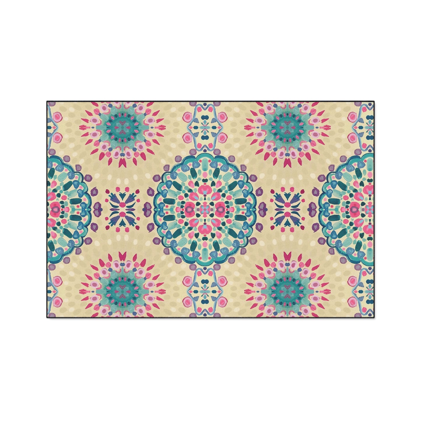 Boho Mandala Heavy-Duty Floor Mat — Indoor Decorative Entry Rug
