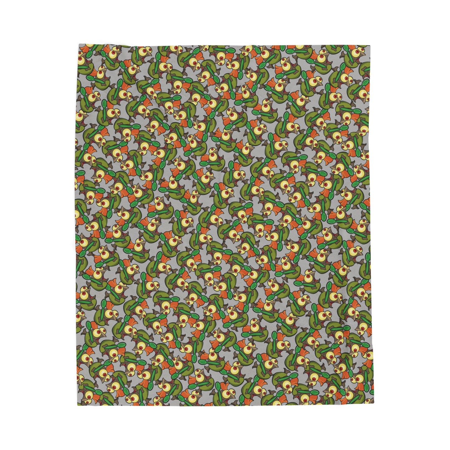 Small Salmon Hoard Approaching - Plush Printed Blanket