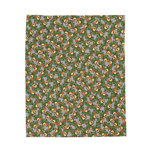 Small Salmon Hoard Approaching - Plush Printed Blanket