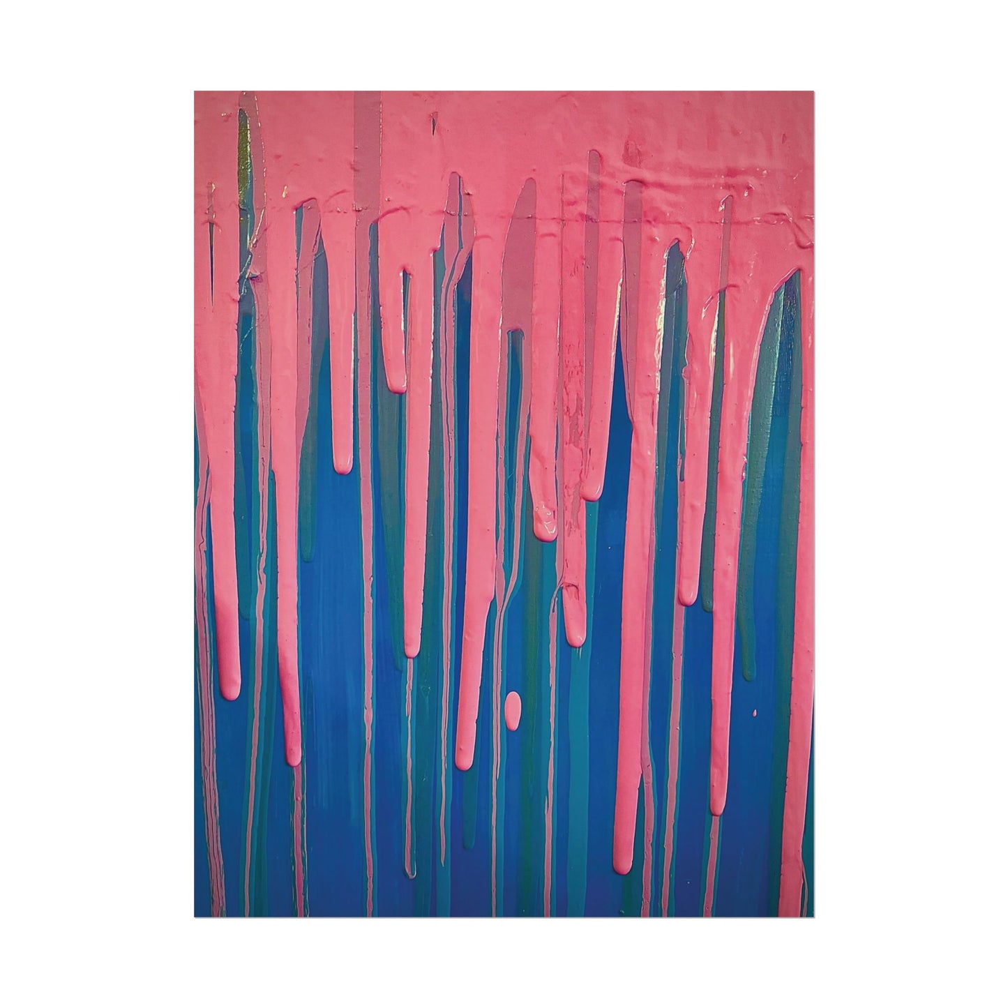 Watercolor Drip Art Poster — Textured Matte Abstract Wall Decor
