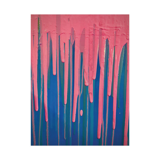 Watercolor Drip Art Poster — Textured Matte Abstract Wall Decor