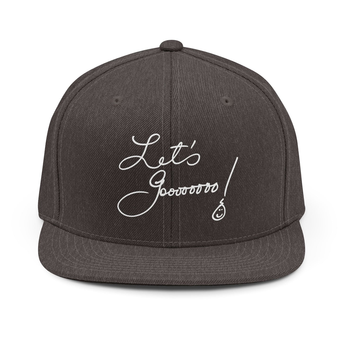 Let's Goooooo! Embroidered Snapback Hat — Casual Script Baseball Cap