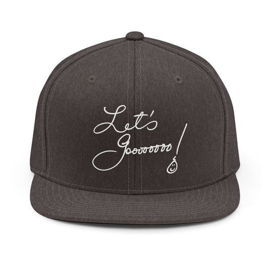 Let's Goooooo! Embroidered Snapback Hat — Casual Script Baseball Cap