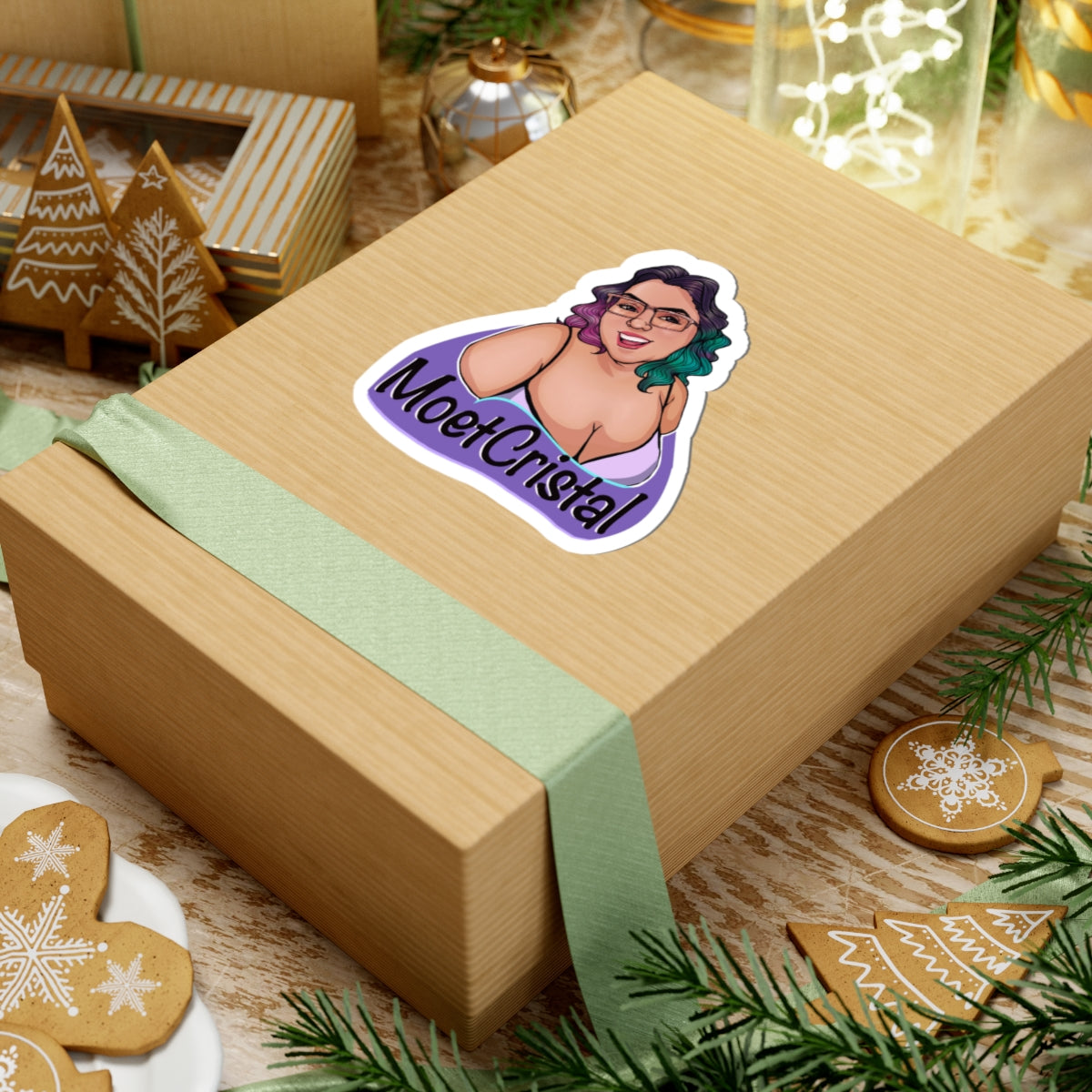 MoetCristal Portrait Kiss-Cut Sticker — Colorful Curvy Girl Laptop Decal