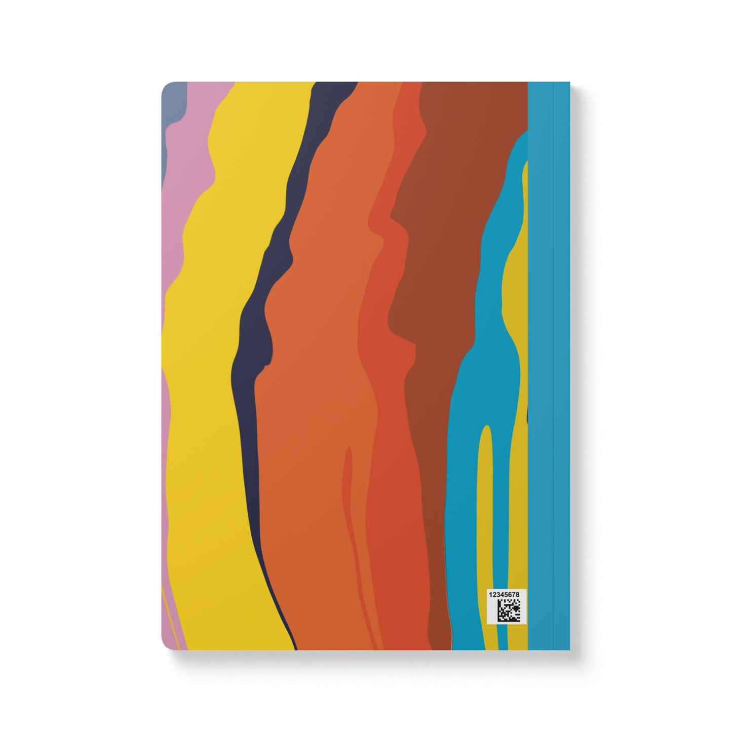 Colorful Abstract Waves Personalized Name Vertical Text Journal