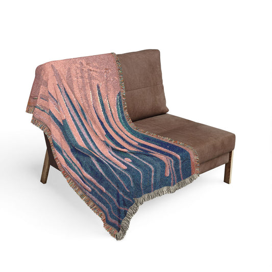 Abstract Stripes Woven Blanket – Modern Boho Throw for Living Room & Bedroom