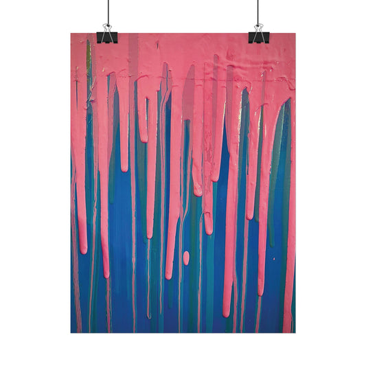 Watercolor Drip Art Poster — Textured Matte Abstract Wall Decor