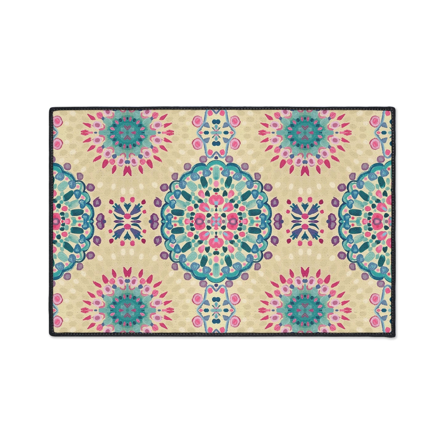 Boho Mandala Heavy-Duty Floor Mat — Indoor Decorative Entry Rug