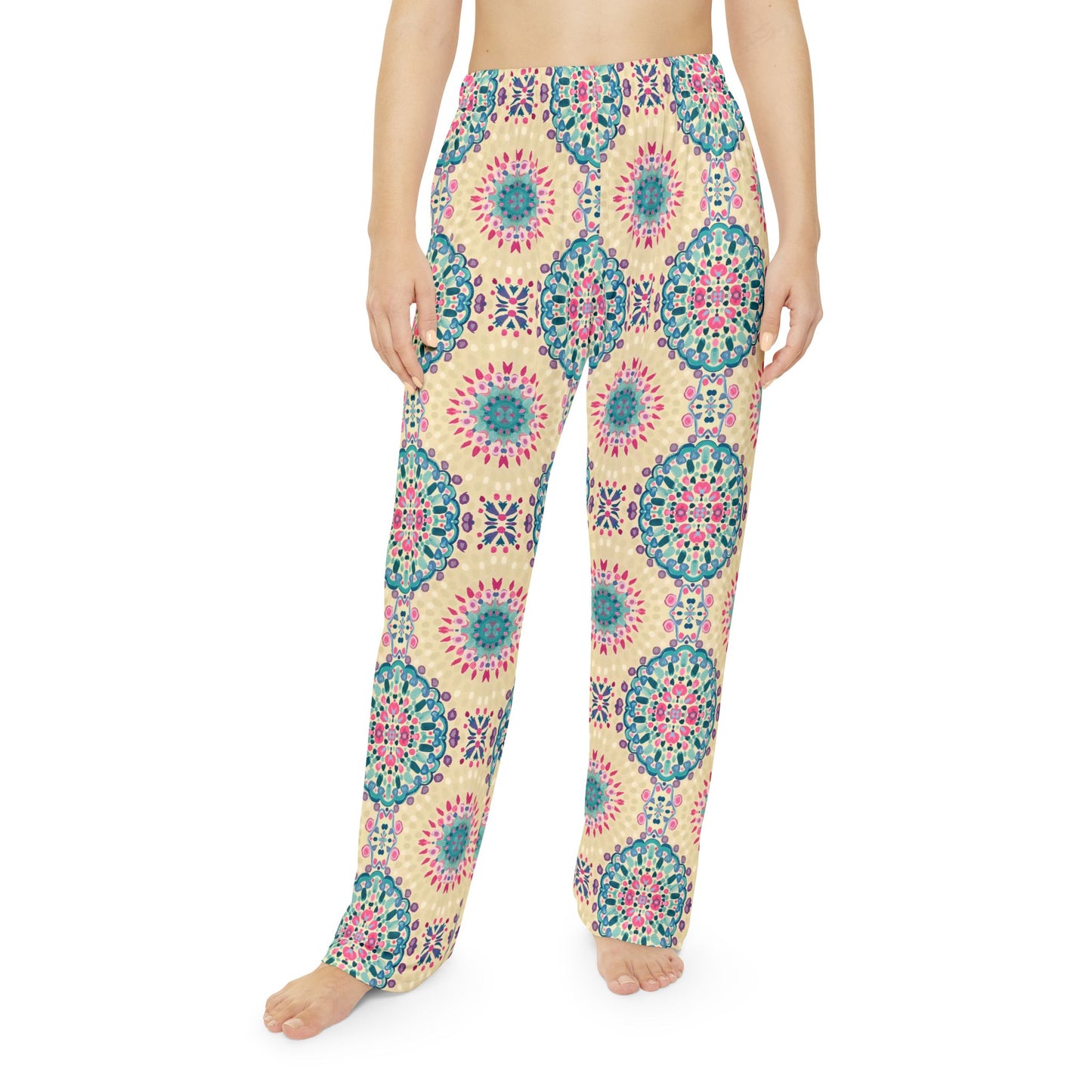 Boho Floral Mandala Pajama Pants — Women's Cozy Printed Sleepwear