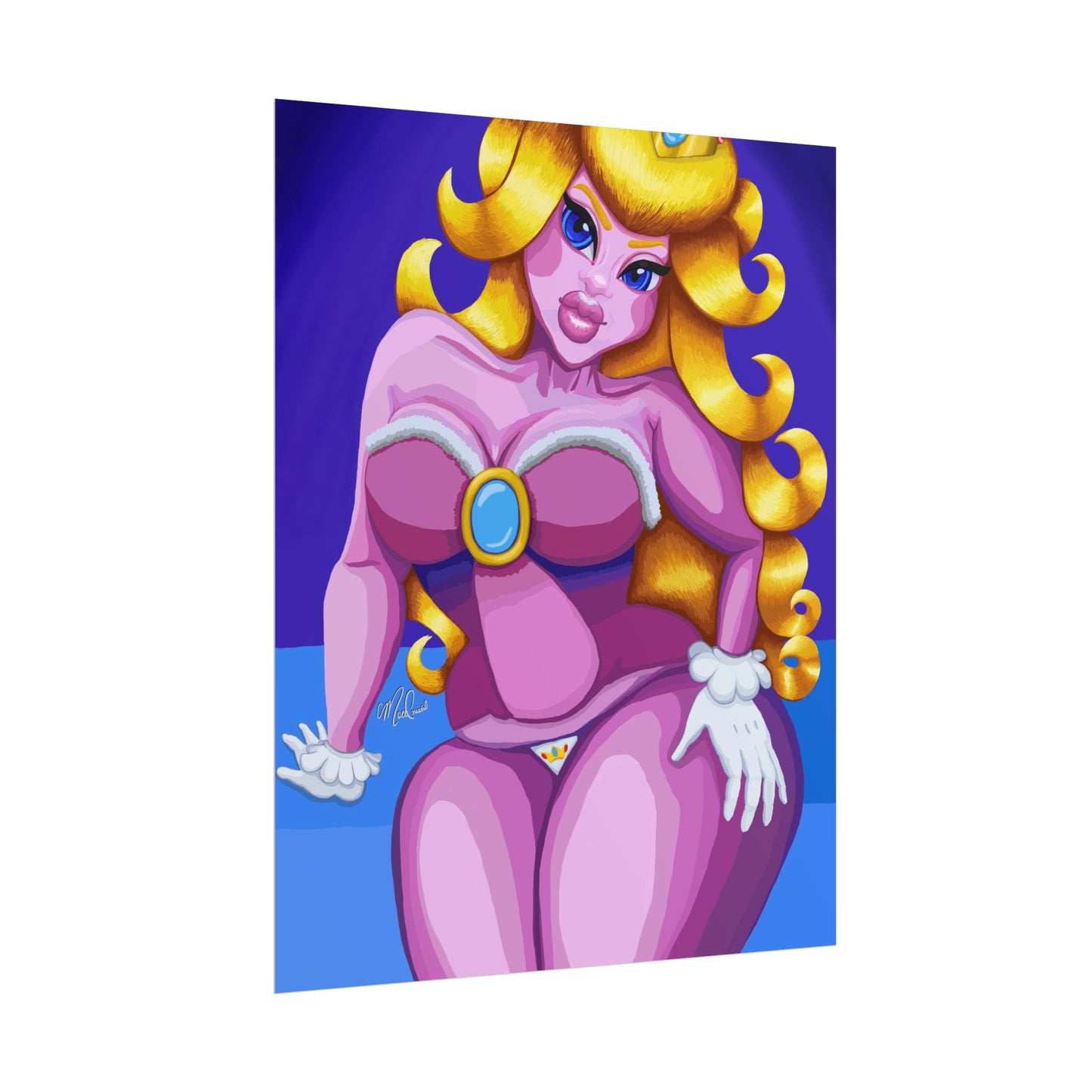 Voluptuous Pink Princess Pin-Up Poster — Rolled Art Print