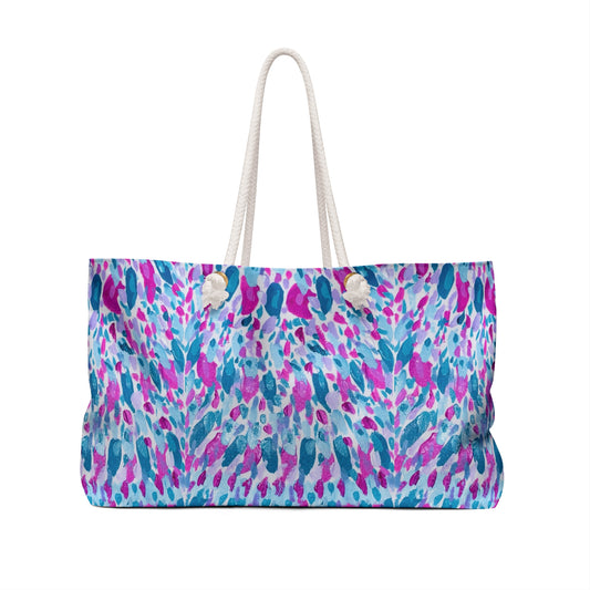 Colorful Abstract Coral Print Weekender Bag – Beach & Travel Tote