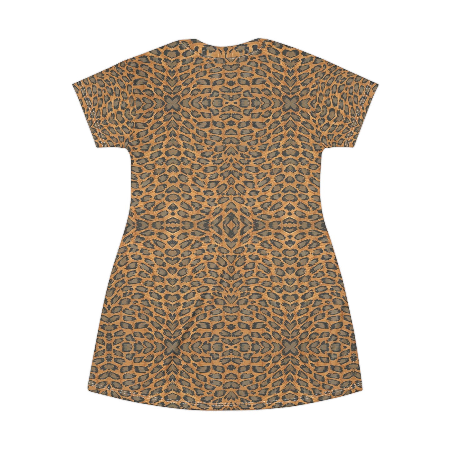 Leopard Print T-Shirt Dress - All-Over Animal Print Casual Dress