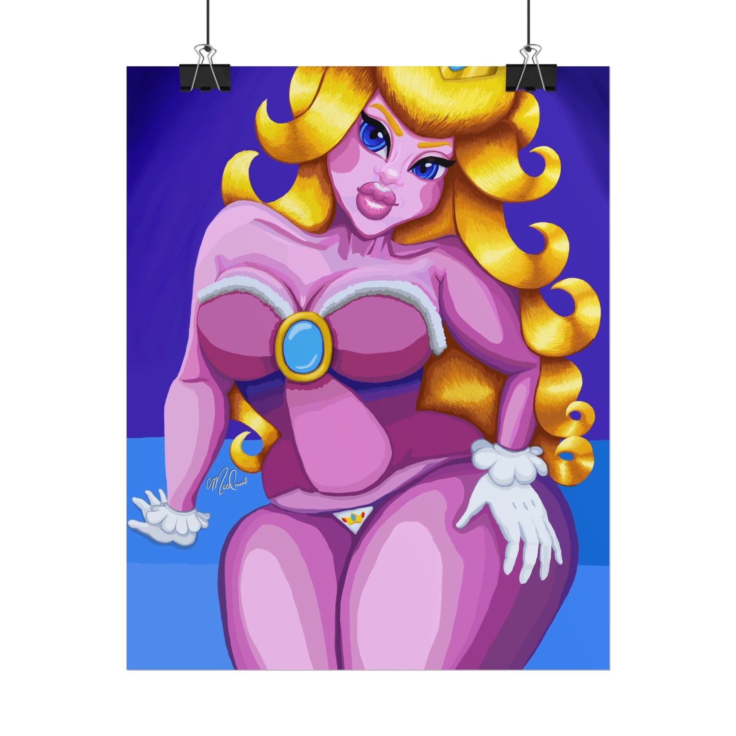 Voluptuous Pink Princess Pin-Up Poster — Rolled Art Print