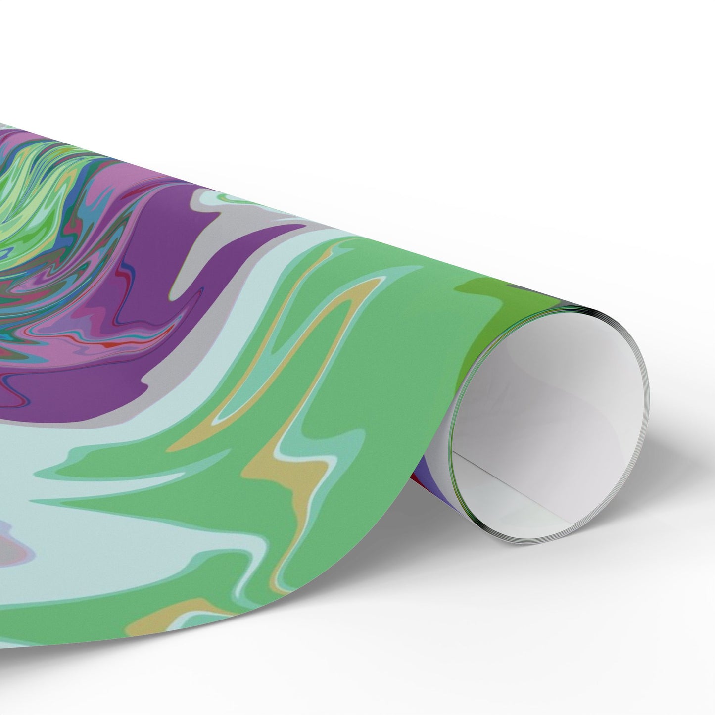 Kaleidoscope Wrapping Paper — Abstract Green & Purple Gift Wrap