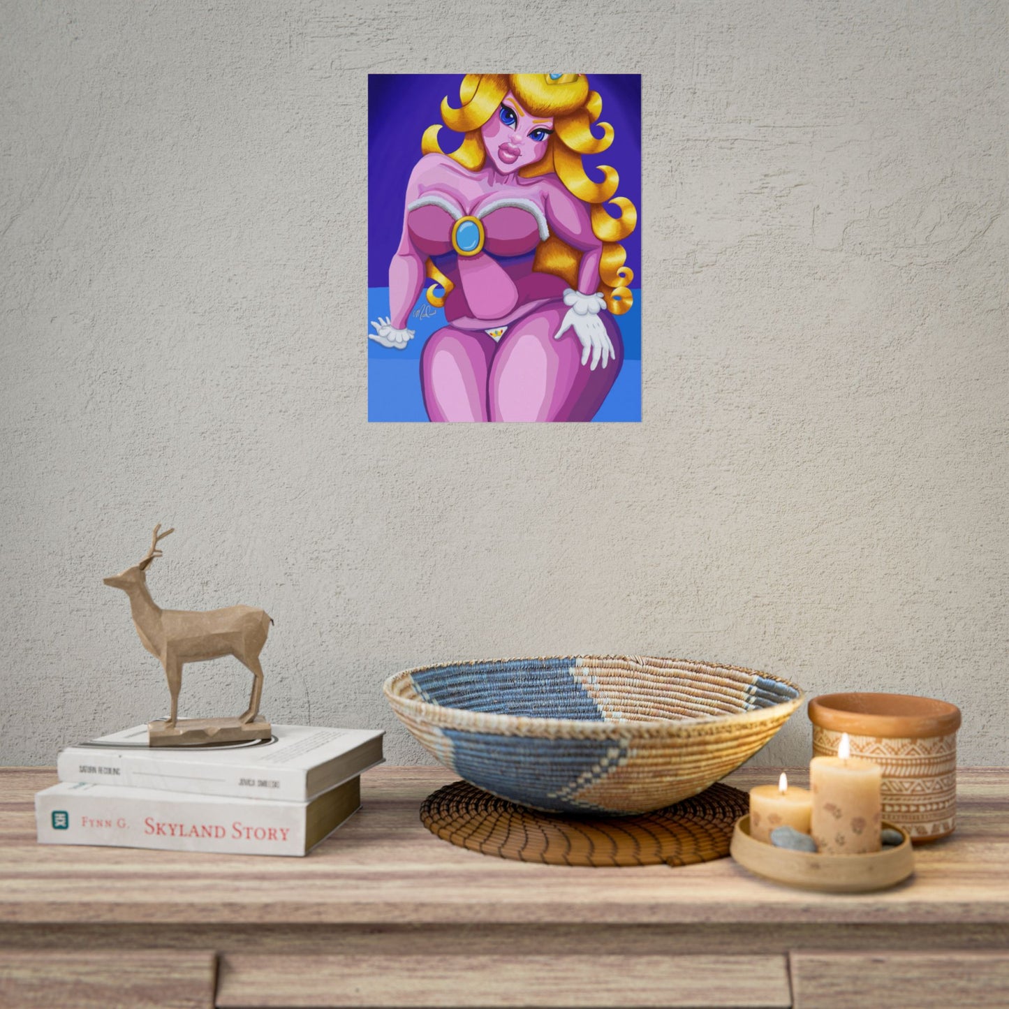 Voluptuous Pink Princess Pin-Up Poster — Rolled Art Print
