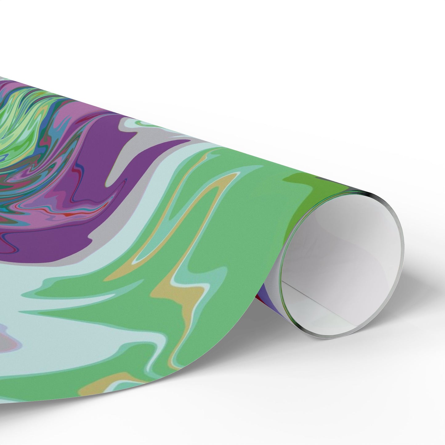 Kaleidoscope Wrapping Paper — Abstract Green & Purple Gift Wrap
