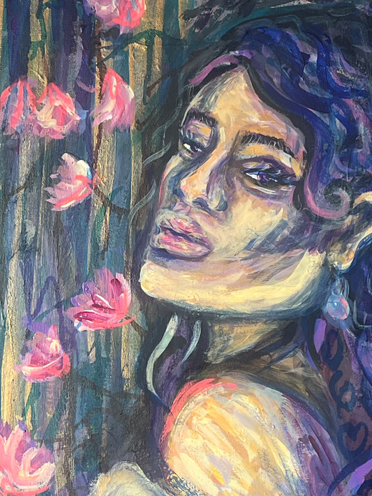 Becoming Her - Acrylic Painting (in Progress)