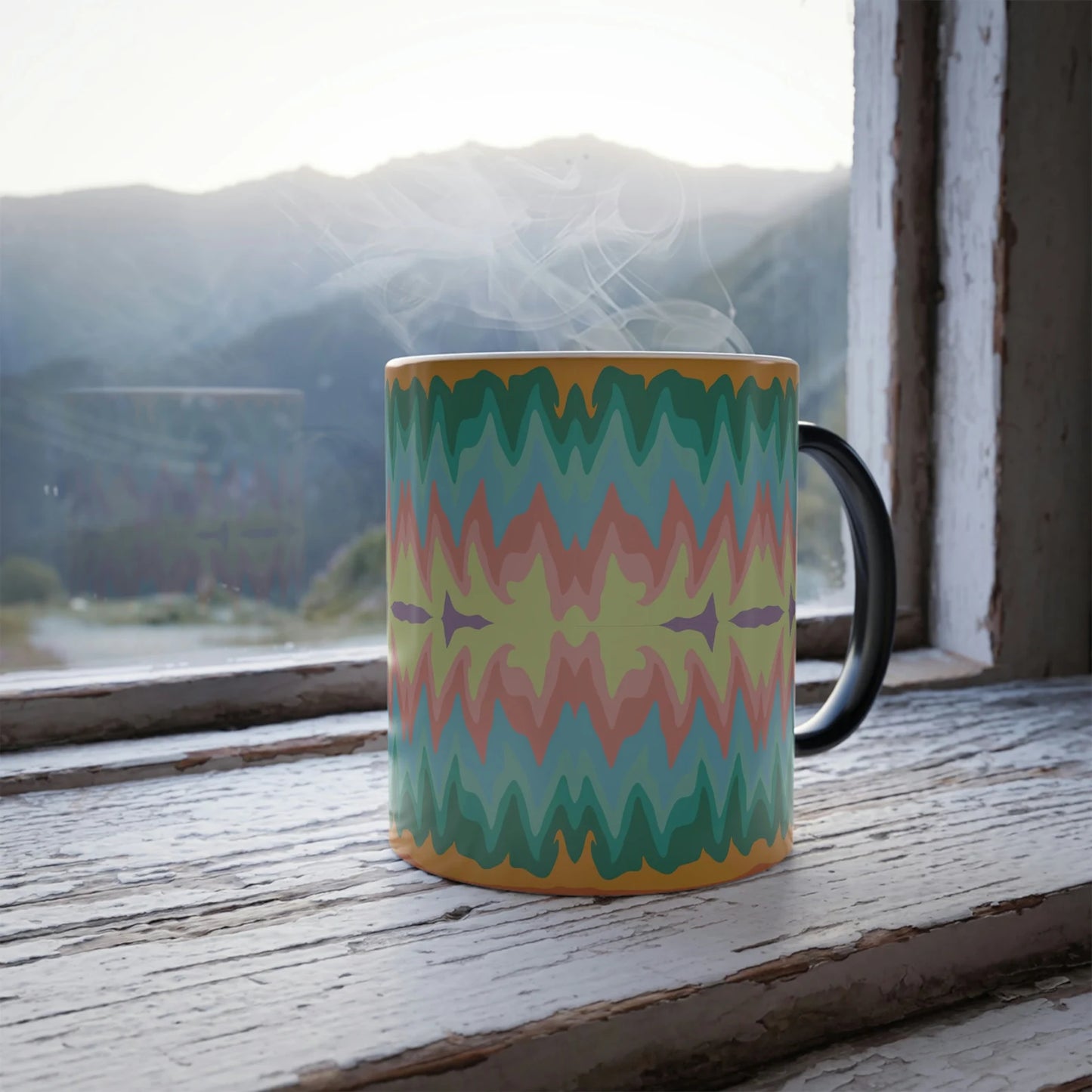 Trippy Hippy Tye Dye Color Morphing Mug, 11oz